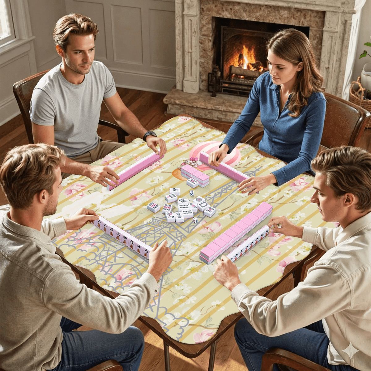 The French Connection Scalloped Mahjong Mat - Splash of Color Co.