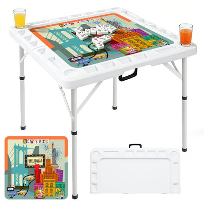 New York City Vibes Mini Mahj Mat And Foldable Mahjong Table - Splash of Color Co.