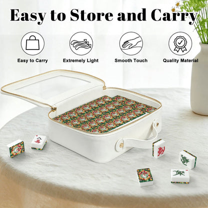 Jolly Nostalgic Santa Christmas American Mahjong Tiles And Carry Case Tote - Splash of Color Co.