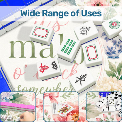 It's Mahj O'Clock Somewhere Floral Round Mahjong Mat