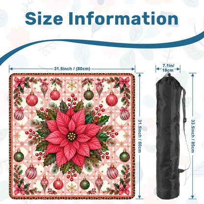 Leopard Luxe Poinsetta Mahjong Christmas Mat