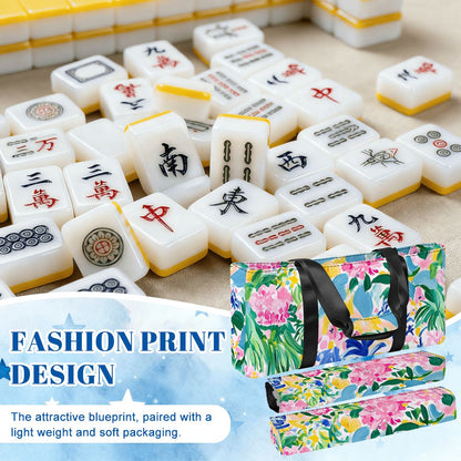 Preppy Watercolor Chinoiserie Designed Mahjong Bag Set - Splash of Color Co.