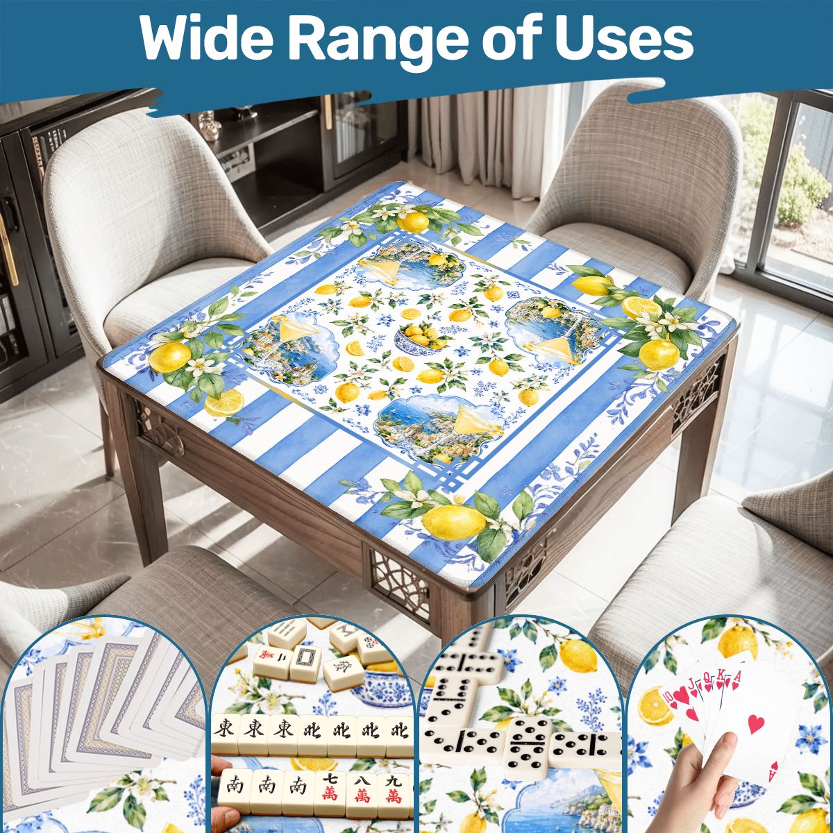 Lemondrops On The Amalfi Mahjong Mat - Splash Of Mahj And Color Co.