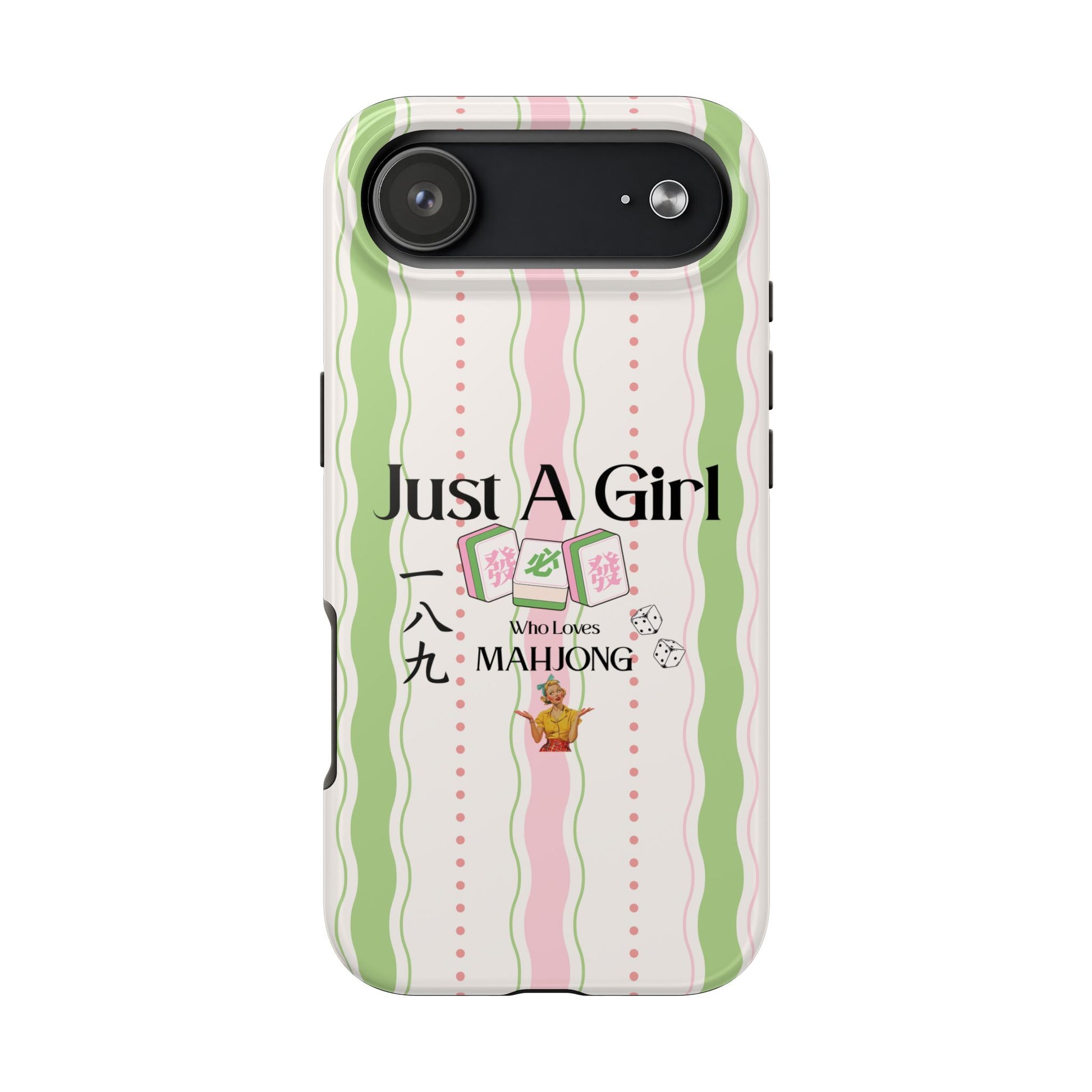 Just A Girl Who Loves Mahjong Phone Case | Mahjong Tiles Pattern - Splash of Color Co.