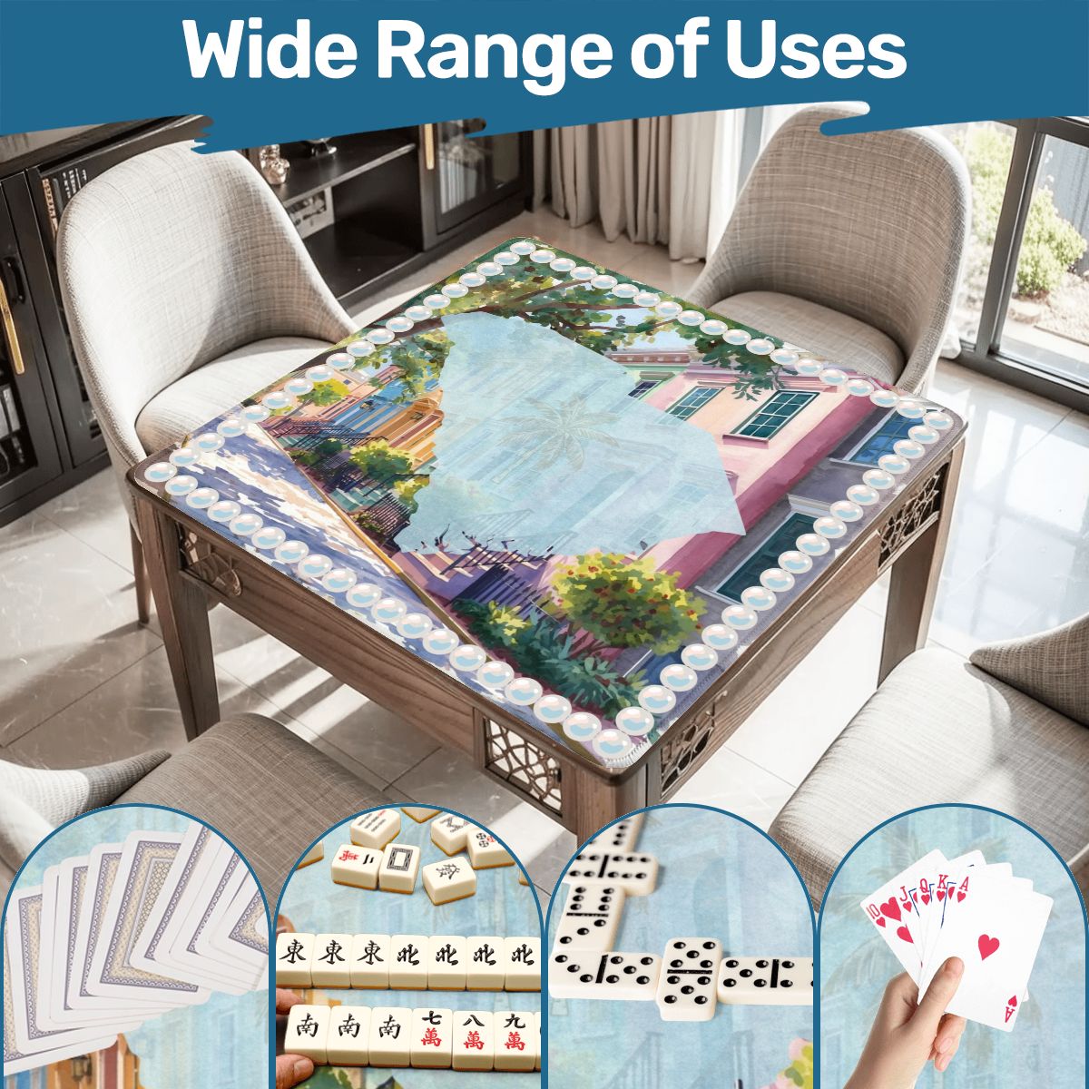 Charleston South Carolina Mahjong Mat Rainbow Row Palmetto State - Splash of Color Co.