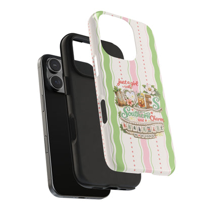 Just a Girl, Who Loves Southern Charm and Mahjong Preppy Pastel Phone Cases - Splash of Color Co.