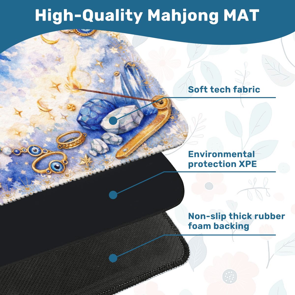 Evil Eye Blue Aura Mahjong Mat - Splash of Color Co.