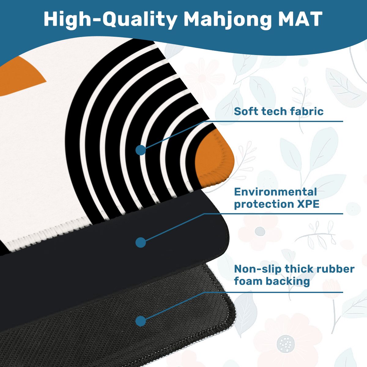 Calm Before Clack Modern Minimalist Geometric Designed Mahjong Mat - Splash of Color Co.