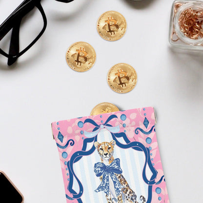 Charleston Cheetah Mahjong Dice Leather Coin Purse - Splash of Color Co.