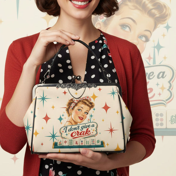 Funny Mahjong Kisslock Nostalgic Purse