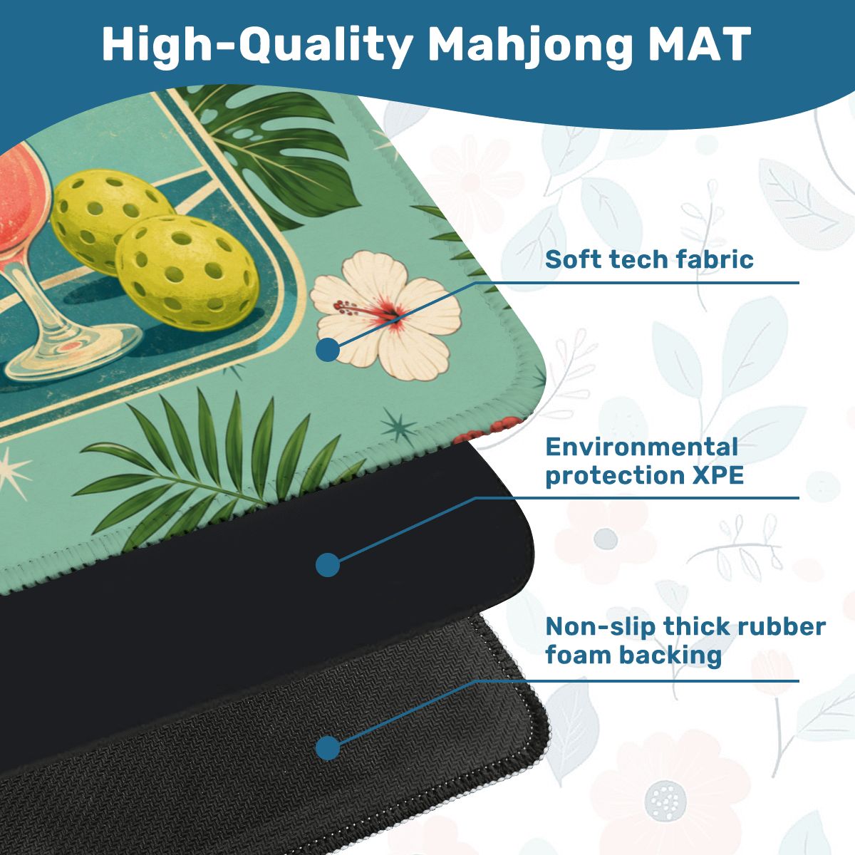 Pickleball Pungs And Pongs Mahjong Mat