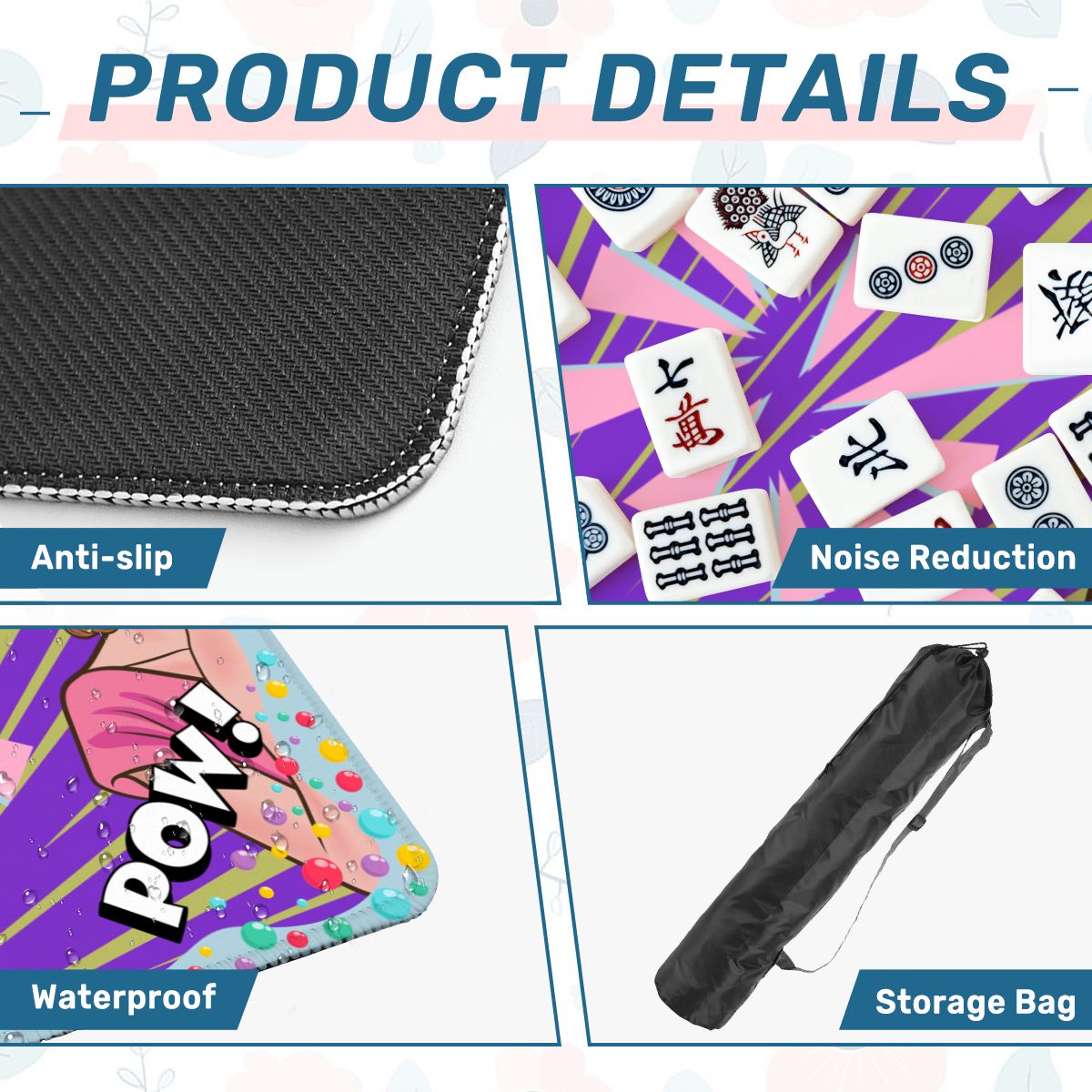 Purple Pop Art Mahjong Mat - Splash of Color Co.