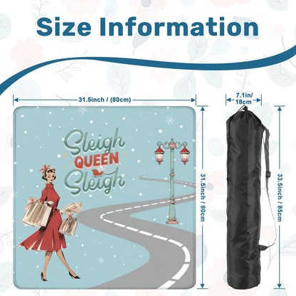 Christmas Mahjong Mat, Funny Sleigh Queen Sleigh Holiday Game Mat