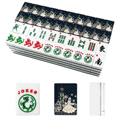 Sweater Weather Nostalgic Christmas American Mahjong Tiles With Carry Case - Splash of Color Co.