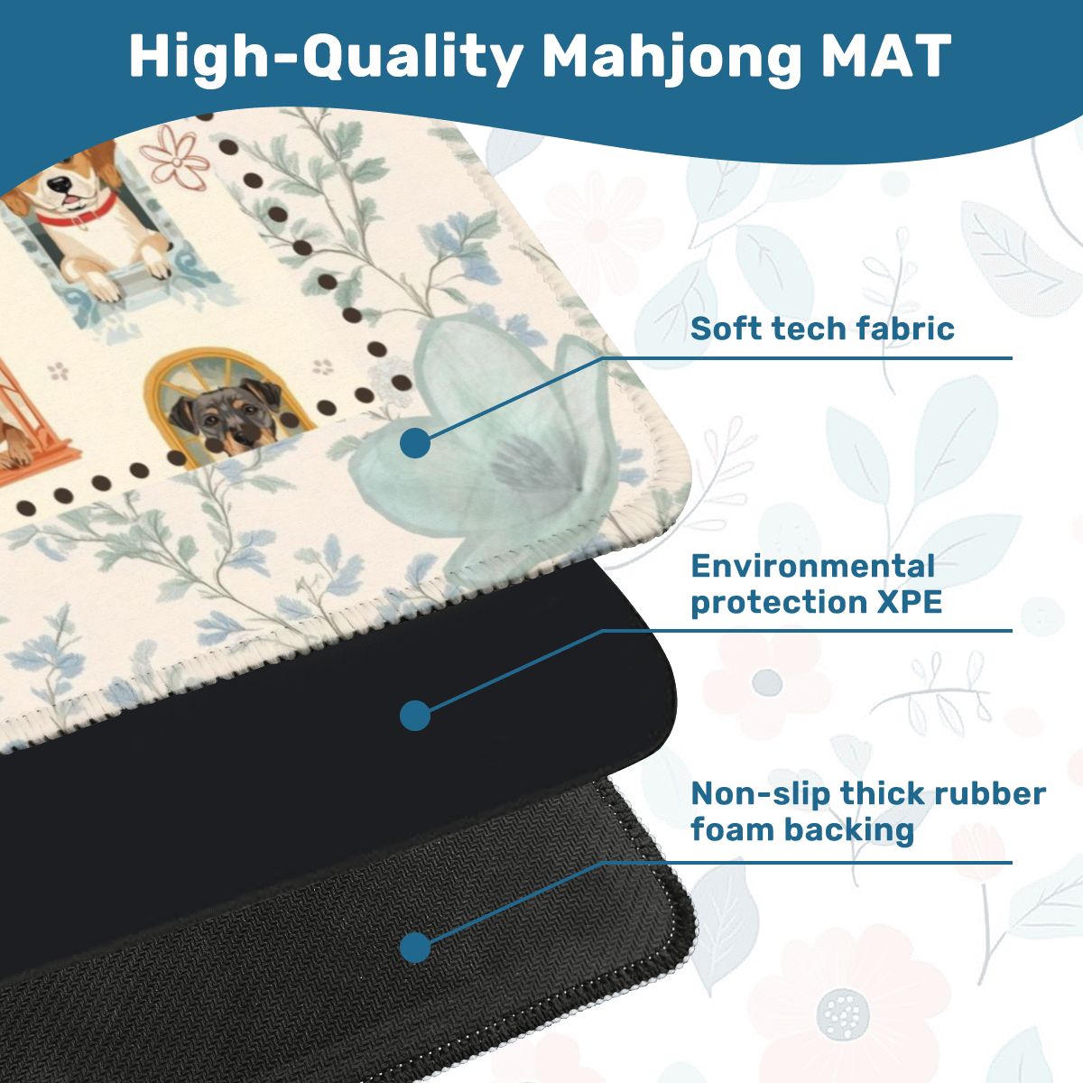 How Much Is That Doggie In The Window Whimsical Dog Mahjong Mat - Splash of Color Co.