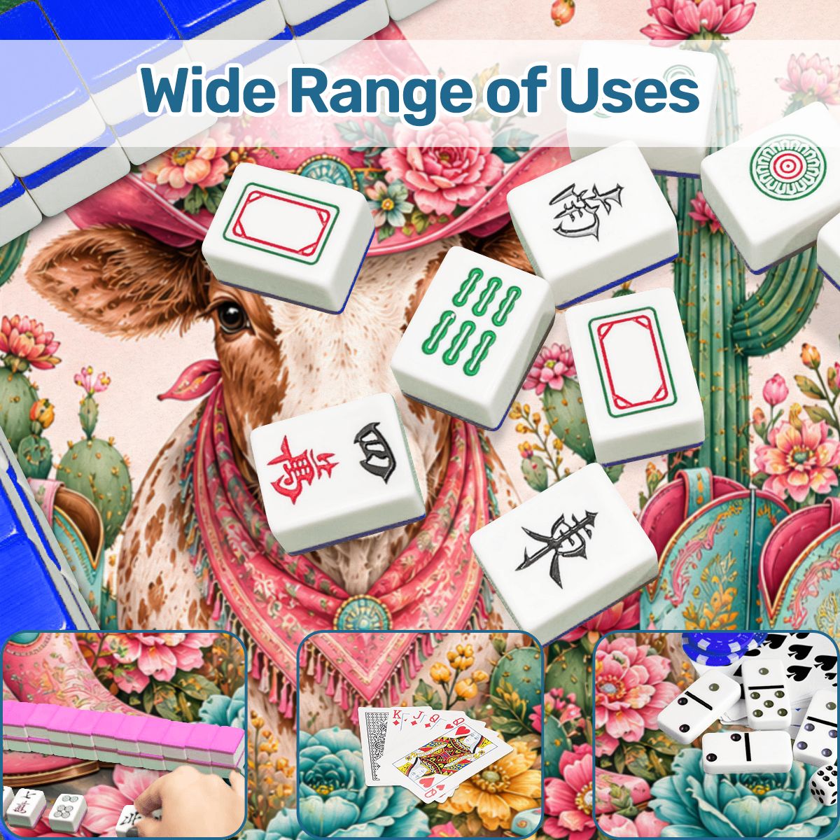 Holiday at the Hoedown Floral Pastels Mahjong Mat - Splash Of Mahj And Color Co.