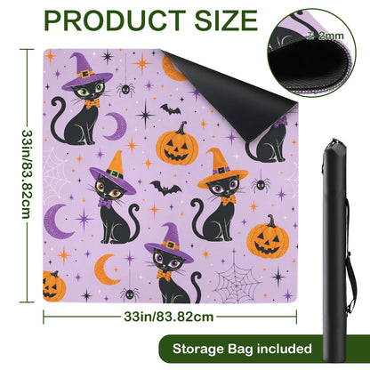 Pumpkin Kitties Purple And Orange Halloween Mahjong Mat
