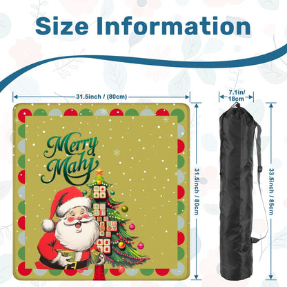 Merry Mahj Christmas Mahjong Mat Whimsical Tile Tree Nostalgic Santa Game Mat