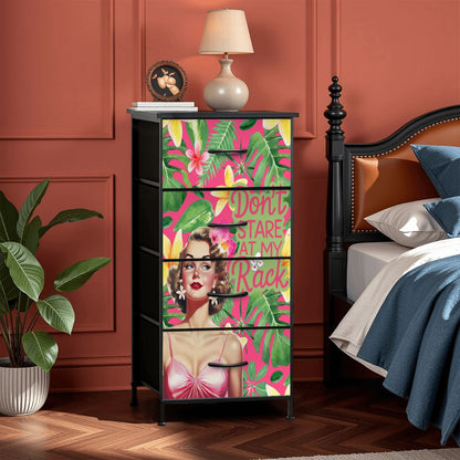 Funny Mahjong Cheeky Vintage Gal, Chest Of Drawers Mahjong Organizer Dresser - Splash of Color Co.