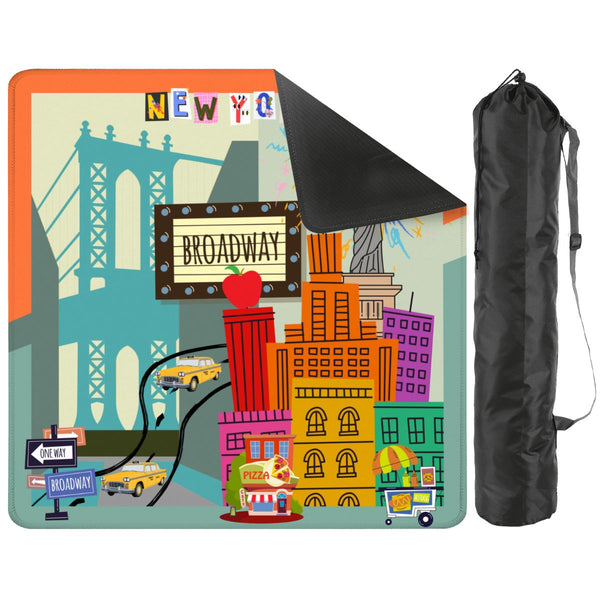 NYC On Broadway New York Cityscape Mahjong Mat - Splash of Color Co.