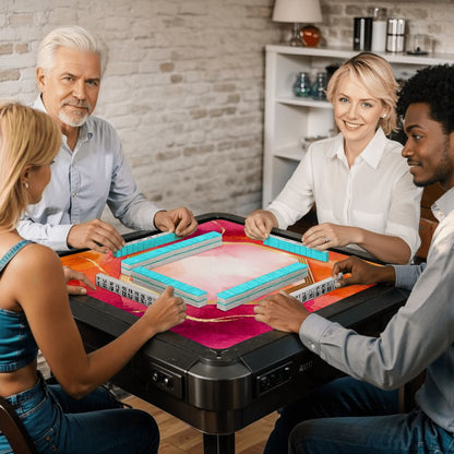 Bejeweled Watercolor, Fuchsia, Orange And Gold Flecked Mahjong Mat - Splash of Color Co.