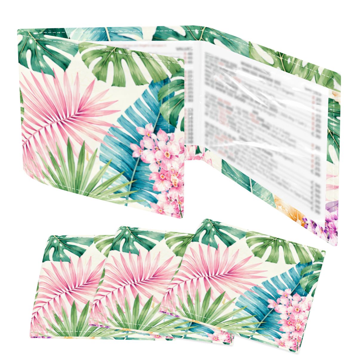 Tropical Jungle Pastel Paradise 4 Mahjong Card Holder with Line Finder