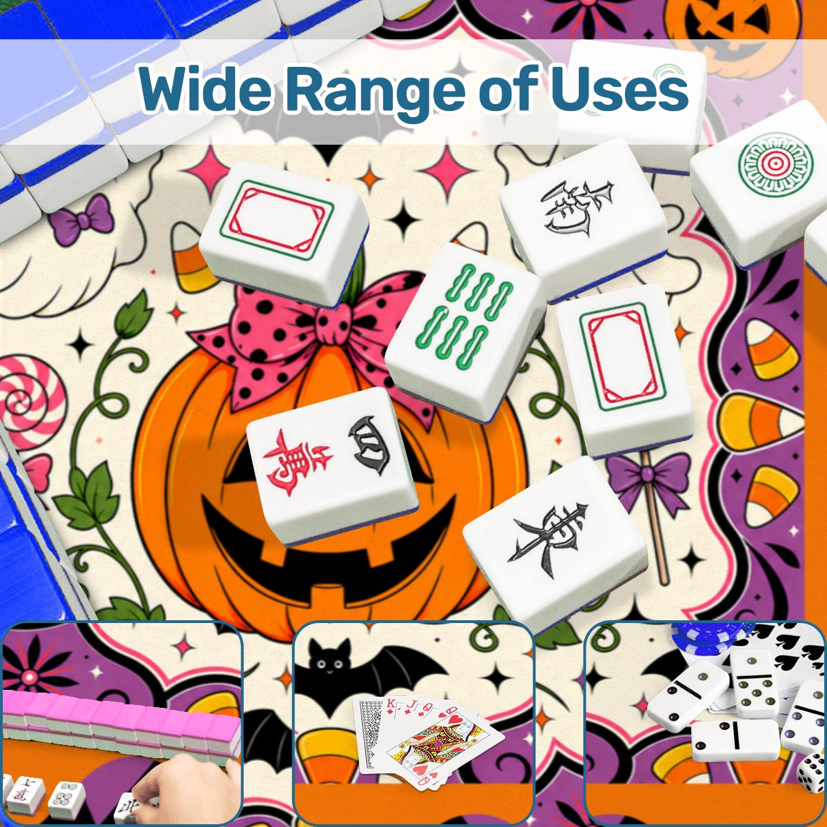 Candy Corn & Cackles Mahjong Mat Custom Mahjong Mat
