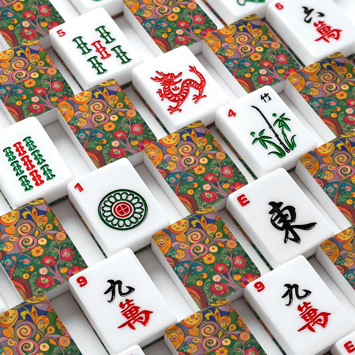 Klimt Watercolor Designed American Mahjong Tiles And Carry Case - Splash Of Mahj And Color Co.