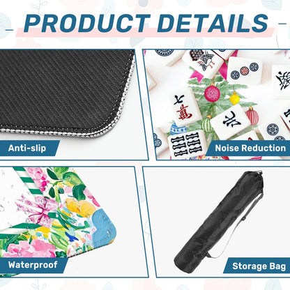 Festive Floral Christmas Tree Mahjong Mat