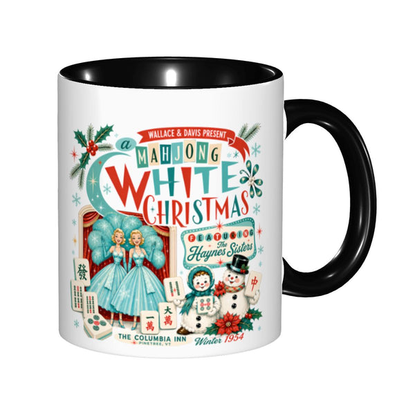 Mahjong White Christmas Nostalgic Haynes Sister Holiday Gift Mug