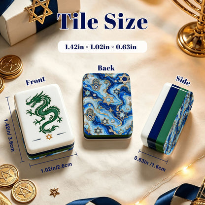 The Gilded Hamsa Heritage Hanukkah Mahjong Tiles And Carry Case