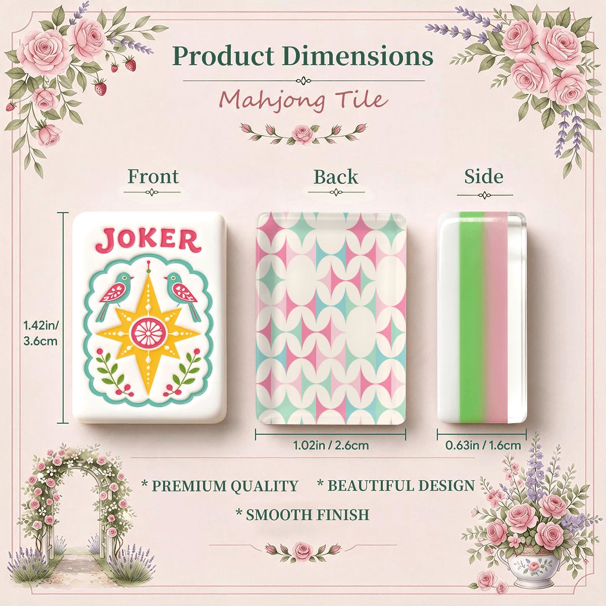 Modcentric Geometric Scandi Folk Art Christmas Mahjong Tiles And Carry Case - Splash Of Mahj And Color Co.