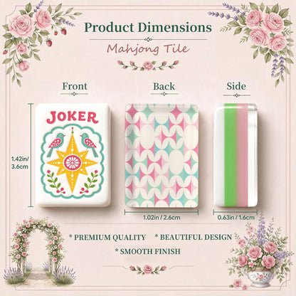 Modcentric Geometric Scandi Folk Art Christmas Mahjong Tiles And Carry Case - Splash Of Mahj And Color Co.