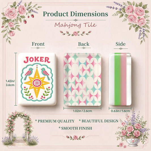 Modcentric Geometric Scandi Folk Art Christmas Mahjong Tiles And Carry Case - Splash Of Mahj And Color Co.