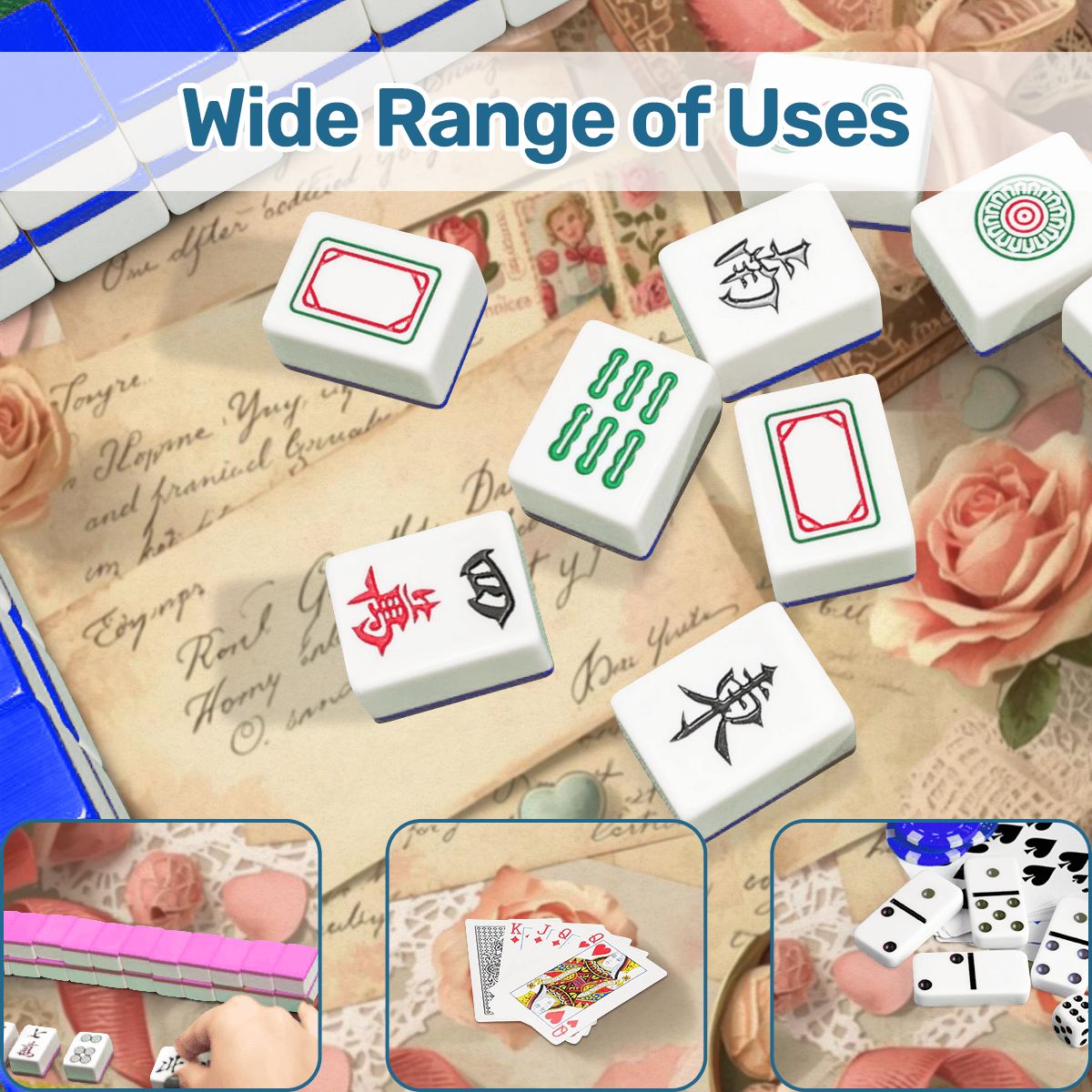 French Love Letter Victorian Mahjong Mat Lettre D'amour - Splash of Color Co.