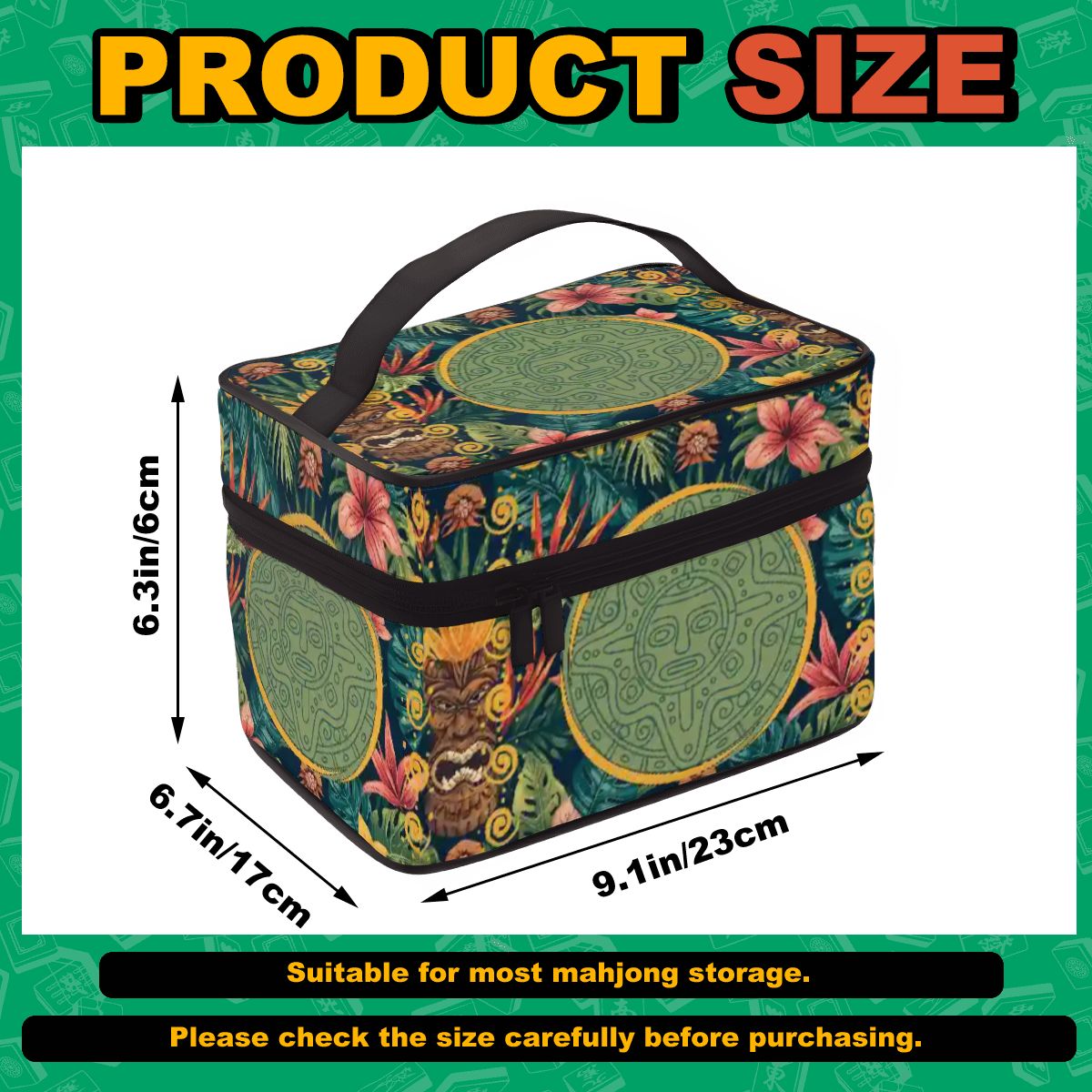 Tiki Time Infusion Portable Mahjong Tile Bag - Splash of Color Co.