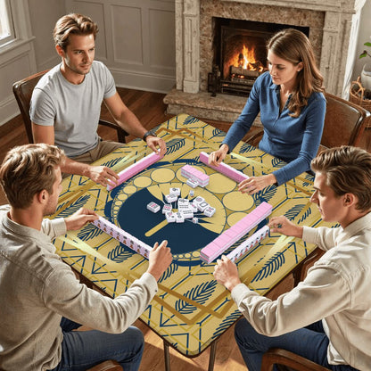 Art Deco Gold Leaf Mahjong Mat - Splash of Color Co.