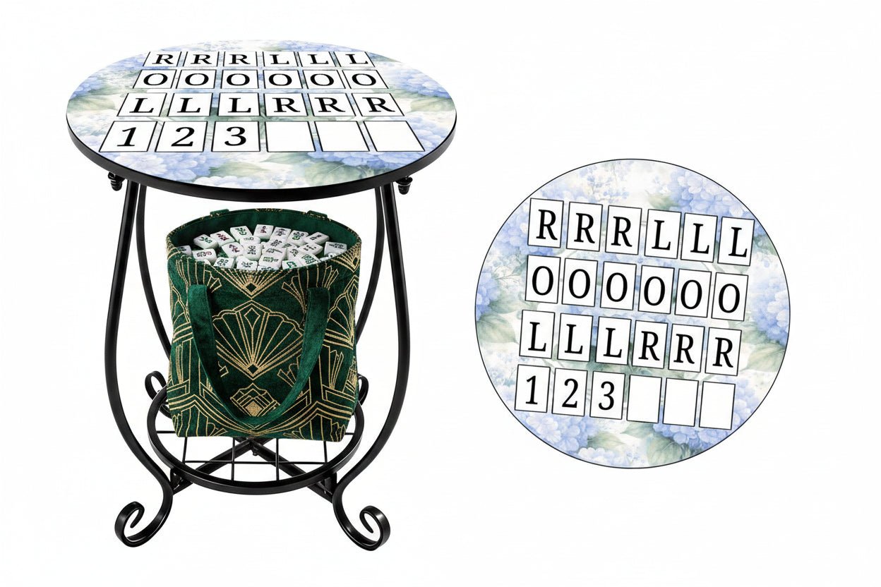 Mahjong Solo Practice Play Outdoor Side Table - Splash of Color Co.