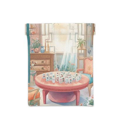 Mahjong Garden Tea Room Leather Coin Dice Purse - Splash of Color Co.