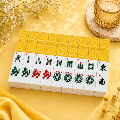Let The Sunshine In Yellow American Mahjong Tiles And Carry Case - Splash Of Mahj And Color Co.