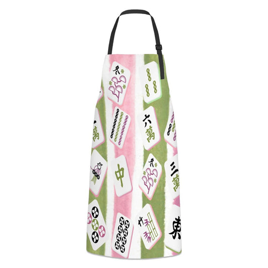 Mahjong Watercolor Waterproof Apron with Pockets Gift For Mahjong Lover And Cook - Splash Of Mahj And Color Co.
