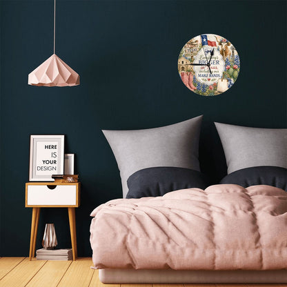 Everything's Bigger In Texas Mahjong Wall Or Desk Clock With Stand