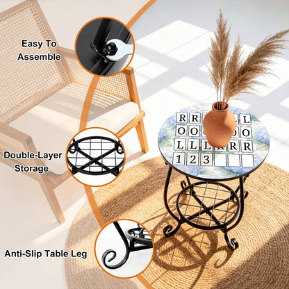 Mahjong Solo Practice Play Outdoor Side Table - Splash of Color Co.