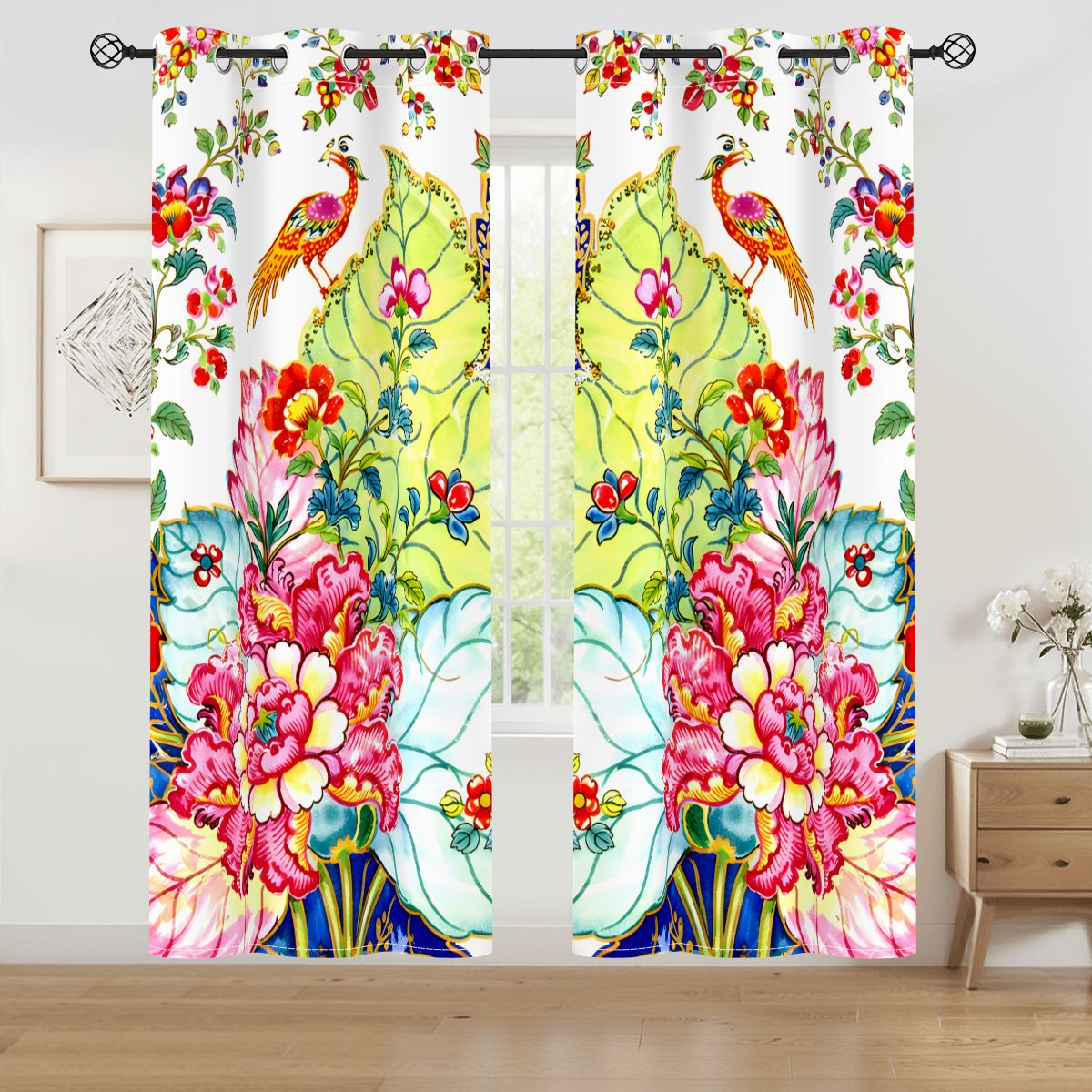 Tobacco Leaf Chinoiseirie Blackout Curtains