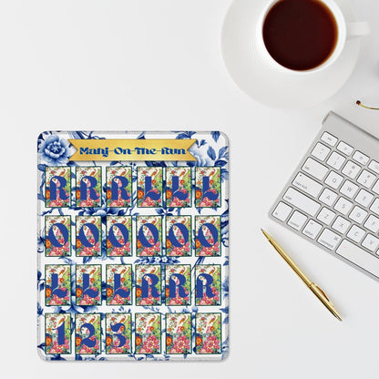Mahj On The Run Floral Tobacco Leaf Chinoiserie Designed Solo Practice Pad - Splash of Color Co.