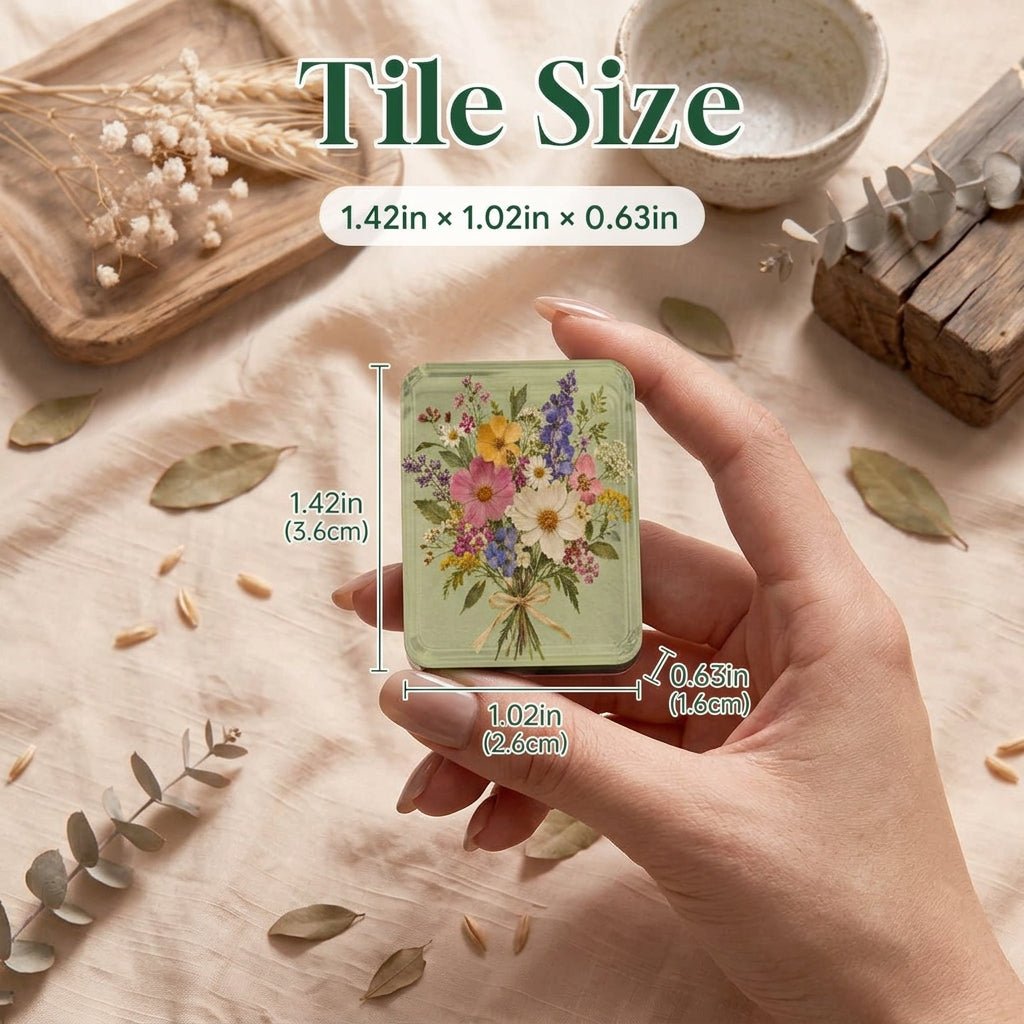 Pressed Wildflower 4 Layer American Mahjong Tiles Blue Green (166 Tiles, NMJL Style) - Splash Of Mahj And Color Co.