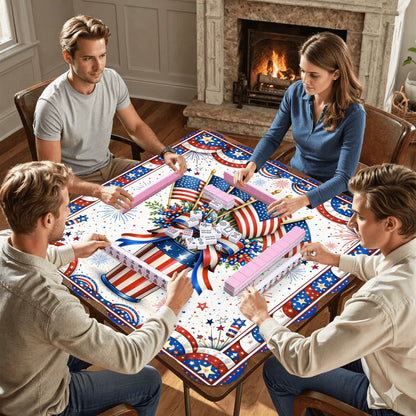 All American Pie USA Patriotic Scalloped Mahjong - Splash of Color Co.