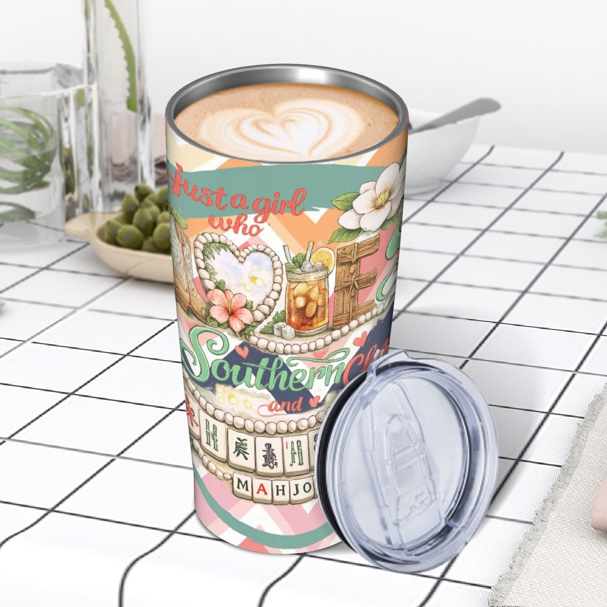 Just A Girl Who Loves Southern Charm And Mahjong Stainless Steel Insulated Tumbler - Splash of Color Co.