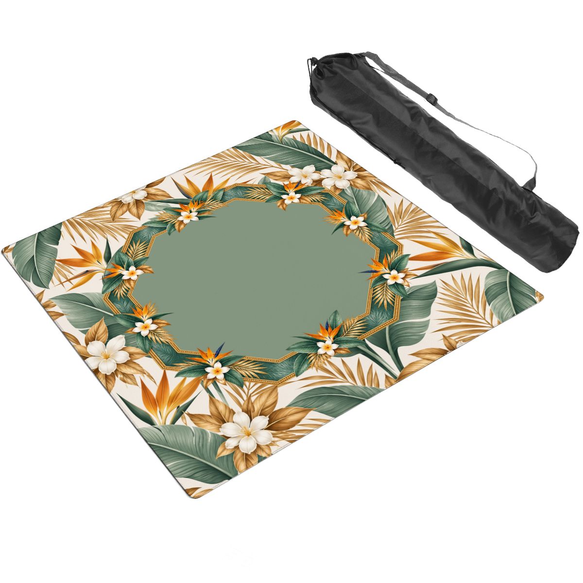 Lotus Palm Society Mahjong Mat Sleek Surface