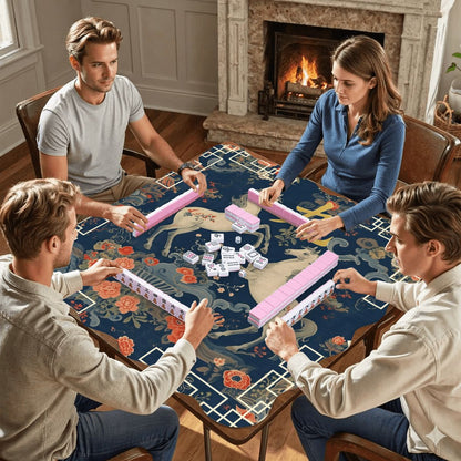 Year Of The Firehorse 2026 Scalloped Mahjong Mat - Splash of Color Co.